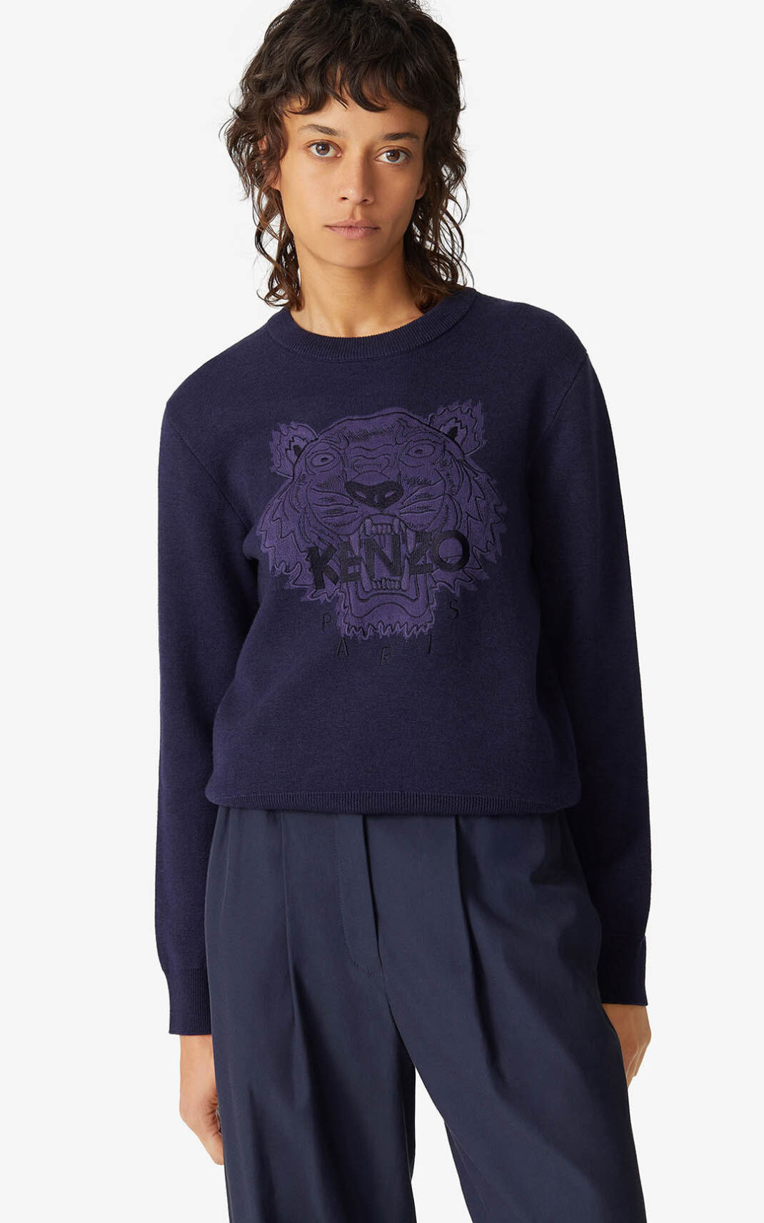 Pull Kenzo Femme Tiger Bleu Marine Bleu GPYUT-3025